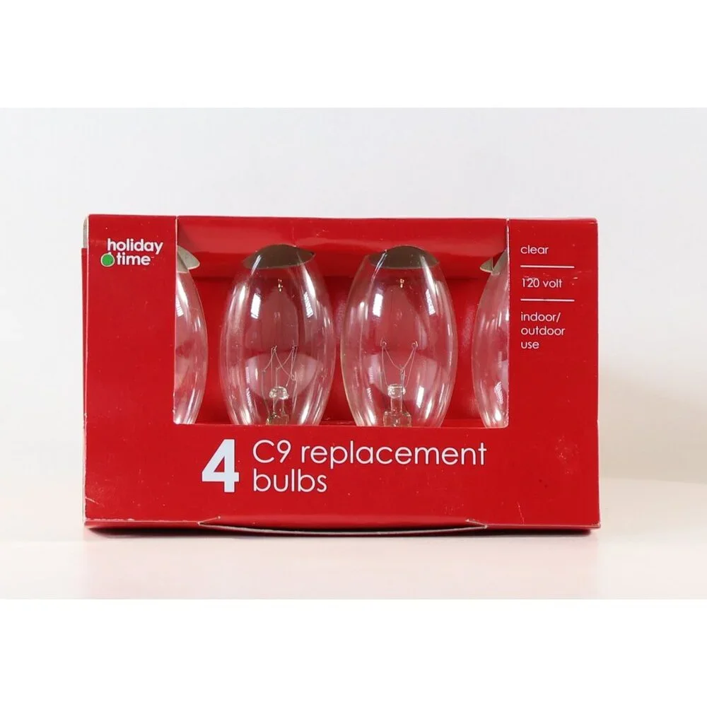 C9 Replacement Light Bulbs 2 Packs of 4 120v 7-Watt Christmas Lights 8 Bulbs NOS